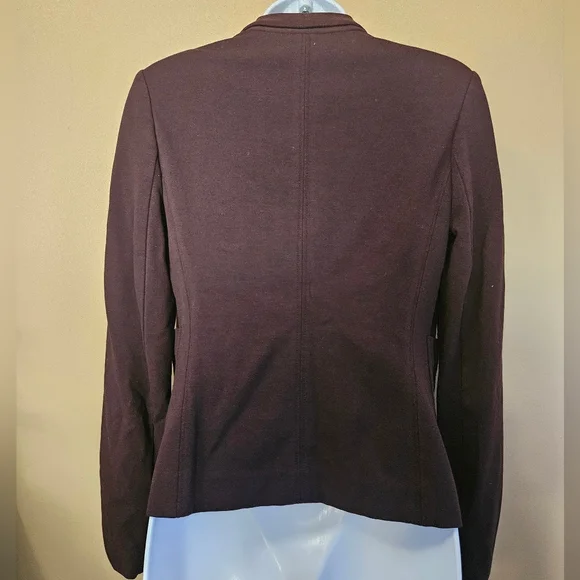 Theory Revolve Jontia K Open Front Blazer Jacket Burgundy Garnet Women's Size 0 - Picture 4 of 6